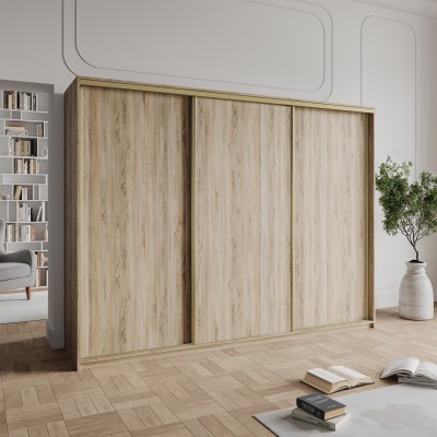 Szafa Przesuwna NISSE 270 cm Szafa Trzydrzwiowa z Szufladami