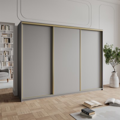 Szafa Przesuwna NISSE 270 cm Szafa Trzydrzwiowa z Szufladami