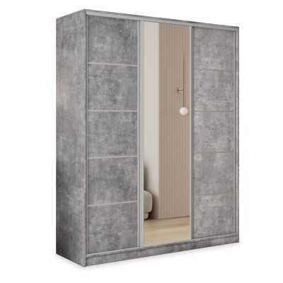 Szafa Przesuwna PINA 150 cm z Lustrem Szafa Trzydrzwiowa z Szufladami