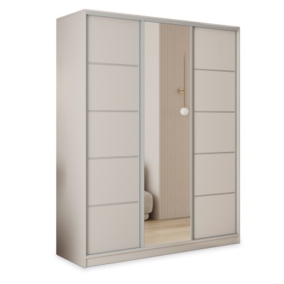 Szafa Przesuwna PINA 150 cm z Lustrem Szafa Trzydrzwiowa z Szufladami