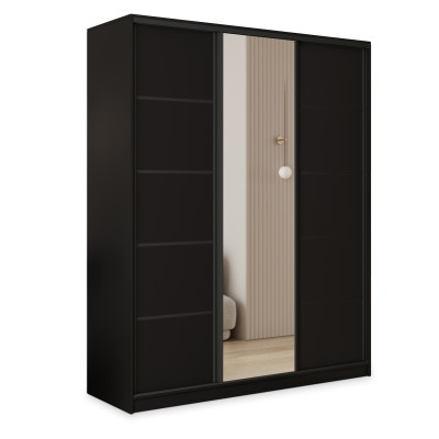 Szafa Przesuwna PINA 150 cm z Lustrem Szafa Trzydrzwiowa z Szufladami