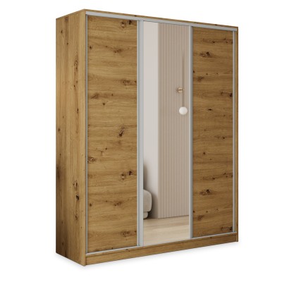 Szafa Przesuwna TARI 150 cm z Lustrem Szafa Trzydrzwiowa z Szufladami