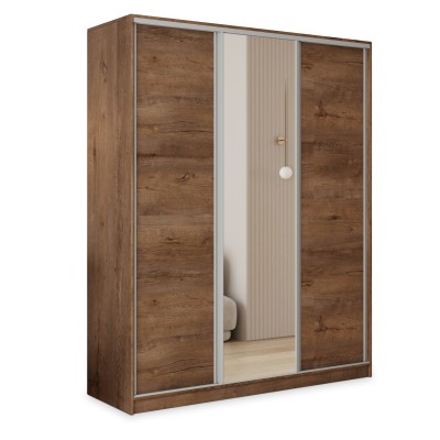 Szafa Przesuwna TARI 150 cm z Lustrem Szafa Trzydrzwiowa z Szufladami