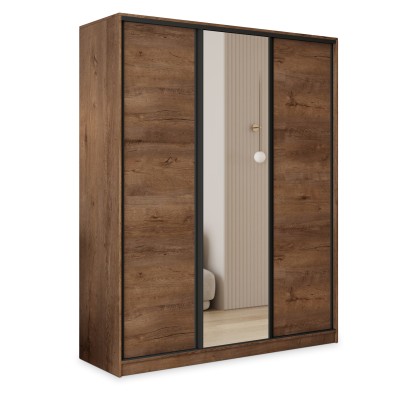 Szafa Przesuwna TARI 150 cm z Lustrem Szafa Trzydrzwiowa z Szufladami