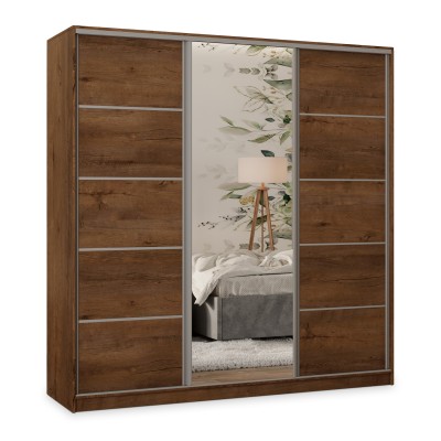 Szafa Przesuwna PINA 180 cm z Lustrem Szafa Trzydrzwiowa z Szufladami