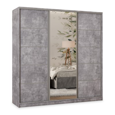 Szafa Przesuwna PINA 180 cm z Lustrem Szafa Trzydrzwiowa z Szufladami