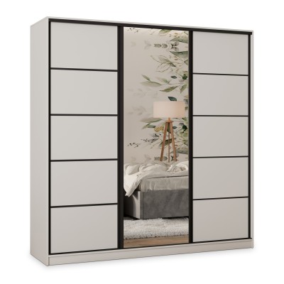 Szafa Przesuwna PINA 180 cm z Lustrem Szafa Trzydrzwiowa z Szufladami