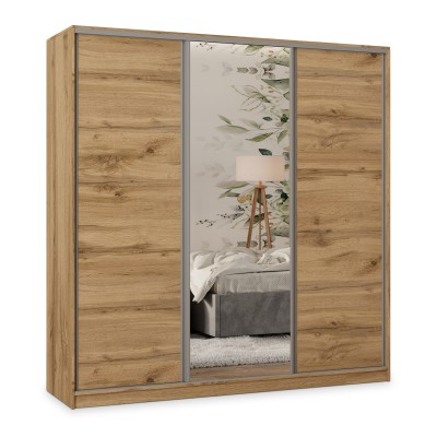 Szafa Przesuwna TARI 180 cm z Lustrem Szafa Trzydrzwiowa z Szufladami