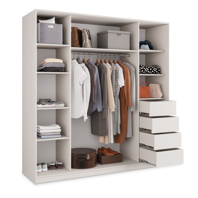 Szafa Przesuwna TARI 180 cm z Lustrem Szafa Trzydrzwiowa z Szufladami