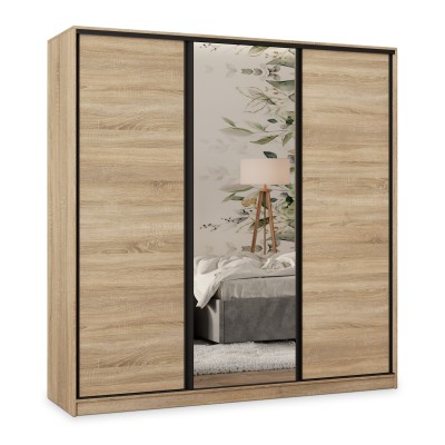 Szafa Przesuwna TARI 180 cm z Lustrem Szafa Trzydrzwiowa z Szufladami