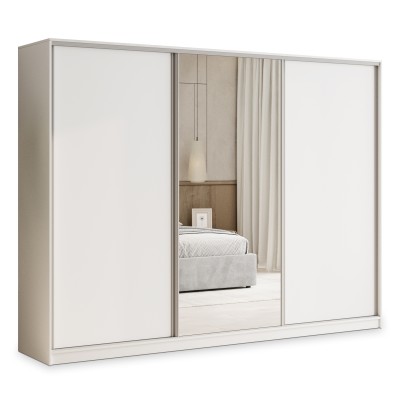 Szafa Przesuwna TARI 235 cm z Lustrem Szafa Trzydrzwiowa z Szufladami