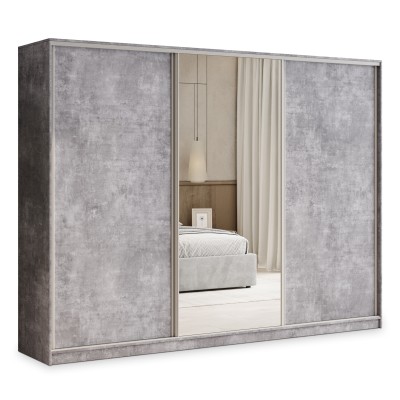 Szafa Przesuwna TARI 235 cm z Lustrem Szafa Trzydrzwiowa z Szufladami