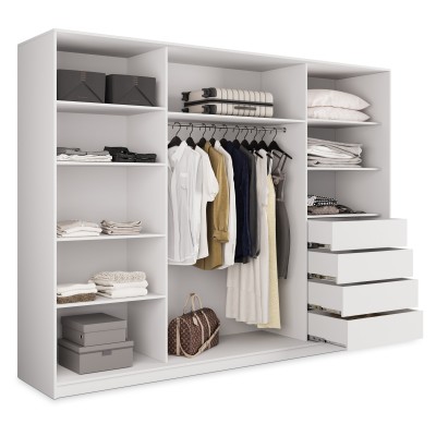 Szafa Przesuwna TARI 235 cm z Lustrem Szafa Trzydrzwiowa z Szufladami