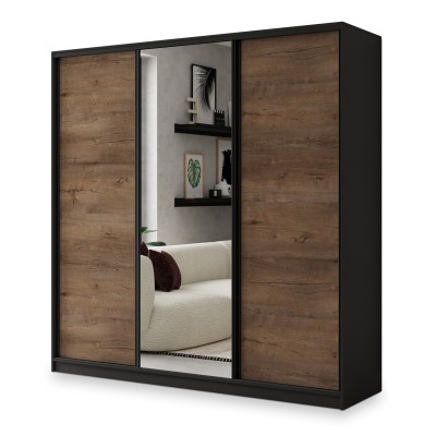 Szafa Przesuwna SORE 180 cm z Lustrem Szafa Trzydrzwiowa z Szufladami