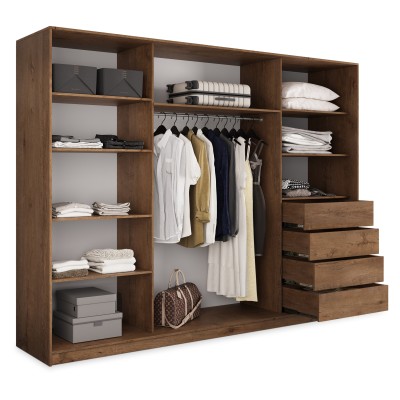 Szafa Przesuwna NATA 235 cm z Lustrem Szafa Trzydrzwiowa z Szufladami