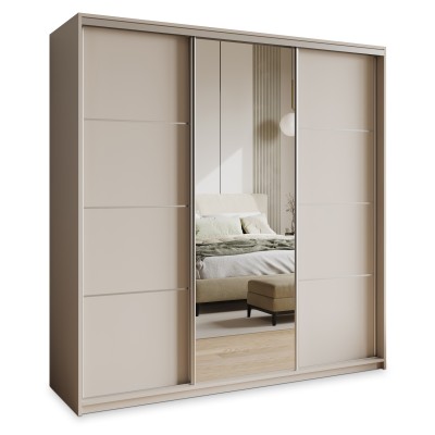 Szafa Przesuwna VARO 180 cm z Lustrem Szafa Trzydrzwiowa z Szufladami