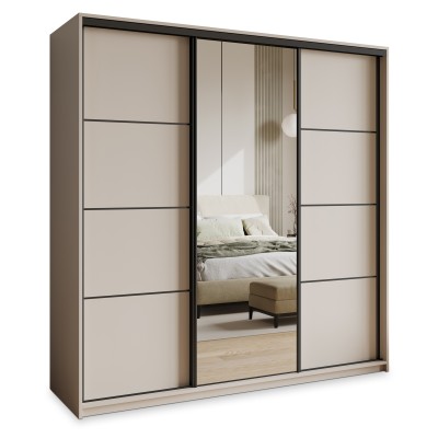 Szafa Przesuwna VARO 180 cm z Lustrem Szafa Trzydrzwiowa z Szufladami