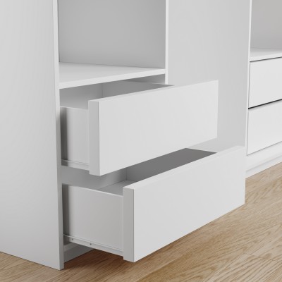 Szafa Przesuwna VARO 180 cm z Lustrem Szafa Trzydrzwiowa z Szufladami