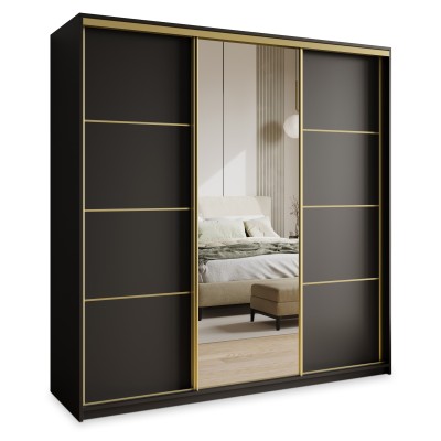 Szafa Przesuwna VARO 180 cm z Lustrem Szafa Trzydrzwiowa z Szufladami