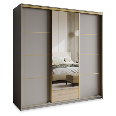 Szafa Przesuwna VARO 180 cm z Lustrem Szafa Trzydrzwiowa z Szufladami