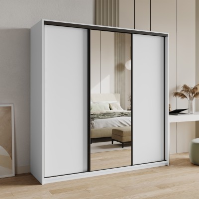 Szafa Przesuwna TAVI 180 cm z Lustrem Szafa Trzydrzwiowa z Szufladami