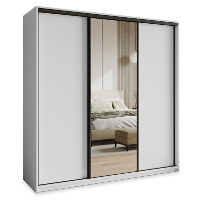 Szafa Przesuwna TAVI 180 cm z Lustrem Szafa Trzydrzwiowa z Szufladami