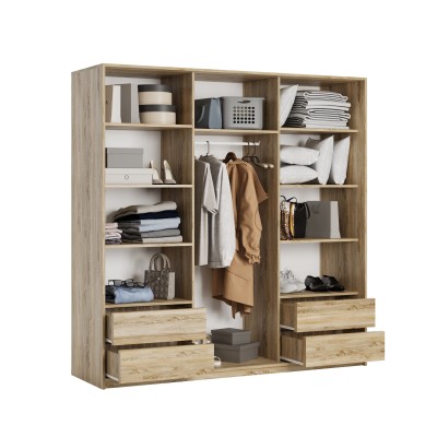 Szafa Przesuwna TAVI 180 cm z Lustrem Szafa Trzydrzwiowa z Szufladami