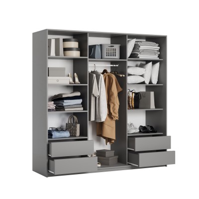 Szafa Przesuwna TAVI 180 cm z Lustrem Szafa Trzydrzwiowa z Szufladami