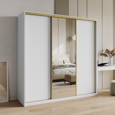 Szafa Przesuwna TAVI 180 cm z Lustrem Szafa Trzydrzwiowa z Szufladami