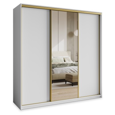 Szafa Przesuwna TAVI 180 cm z Lustrem Szafa Trzydrzwiowa z Szufladami