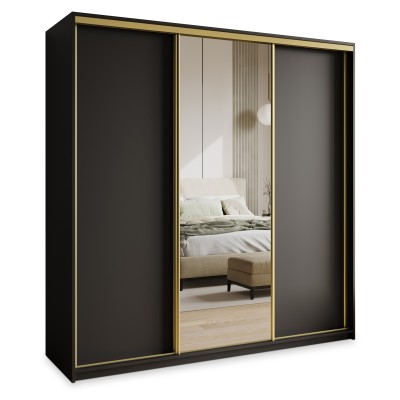 Szafa Przesuwna TAVI 180 cm z Lustrem Szafa Trzydrzwiowa z Szufladami