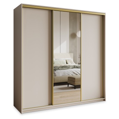 Szafa Przesuwna TAVI 180 cm z Lustrem Szafa Trzydrzwiowa z Szufladami