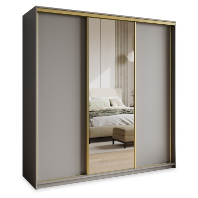 Szafa Przesuwna TAVI 180 cm z Lustrem Szafa Trzydrzwiowa z Szufladami