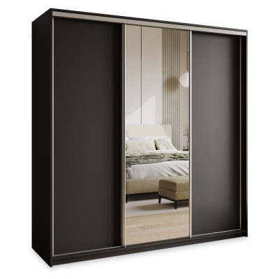 Szafa Przesuwna TAVI 180 cm z Lustrem Szafa Trzydrzwiowa z Szufladami