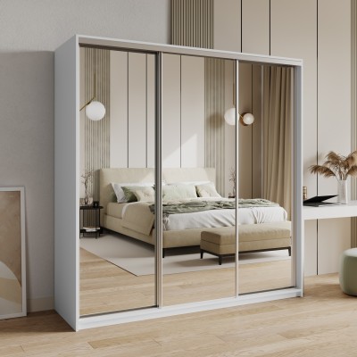 Szafa Przesuwna RIEN 180 cm z Lustrem Szafa Trzydrzwiowa z Szufladami