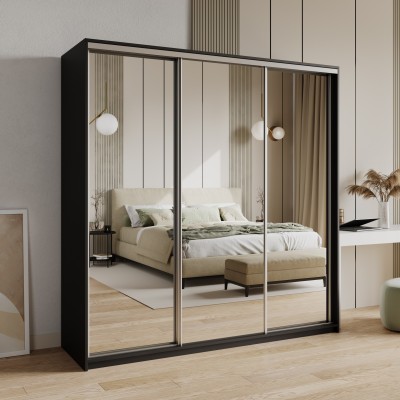 Szafa Przesuwna RIEN 180 cm z Lustrem Szafa Trzydrzwiowa z Szufladami