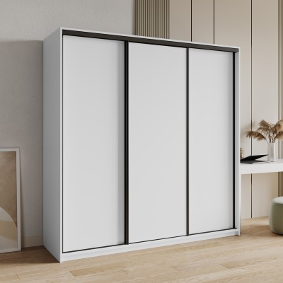 Szafa Przesuwna NISSE 180 cm Szafa Trzydrzwiowa z Szufladami