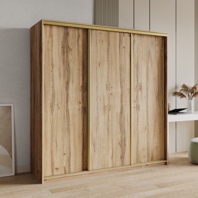 Szafa Przesuwna NISSE 180 cm Szafa Trzydrzwiowa z Szufladami