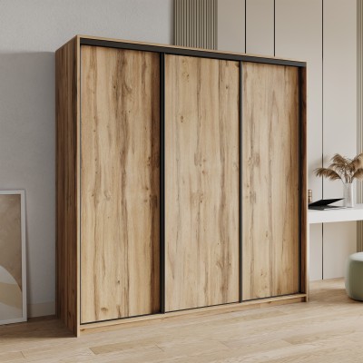 Szafa Przesuwna NISSE 180 cm Szafa Trzydrzwiowa z Szufladami