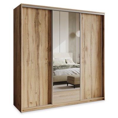 Szafa Przesuwna TAVI 180 cm z Lustrem Szafa Trzydrzwiowa z Szufladami