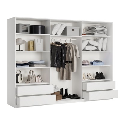 Szafa Przesuwna VARO 250 cm z Lustrem Szafa Trzydrzwiowa z Szufladami