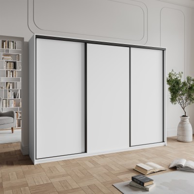 Szafa Przesuwna NISSE 250 cm Szafa Trzydrzwiowa z Szufladami