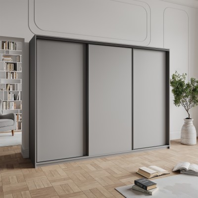 Szafa Przesuwna NISSE 250 cm Szafa Trzydrzwiowa z Szufladami