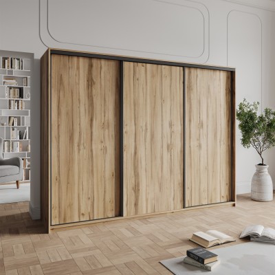 Szafa Przesuwna NISSE 250 cm Szafa Trzydrzwiowa z Szufladami