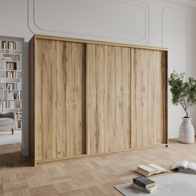 Szafa Przesuwna NISSE 250 cm Szafa Trzydrzwiowa z Szufladami