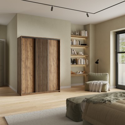 Szafa Przesuwna VONTE 150 cm Szafa Trzydrzwiowa z Szufladami