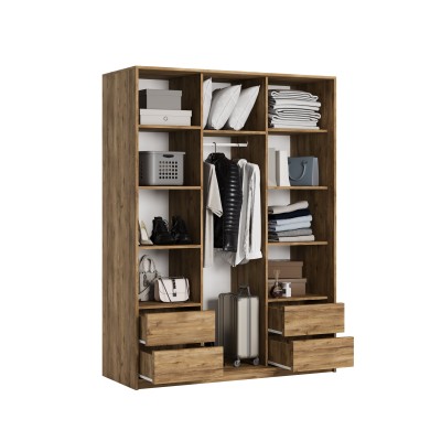 Szafa Przesuwna VONTE 150 cm Szafa Trzydrzwiowa z Szufladami