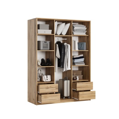 Szafa Przesuwna VONTE 150 cm Szafa Trzydrzwiowa z Szufladami