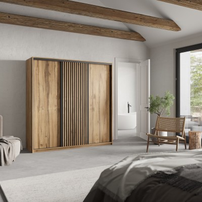 Szafa Przesuwna VONTE 180 cm Szafa Trzydrzwiowa z Szufladami