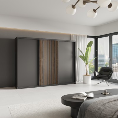 Szafa Przesuwna VONTE 270 cm Szafa Trzydrzwiowa z Szufladami